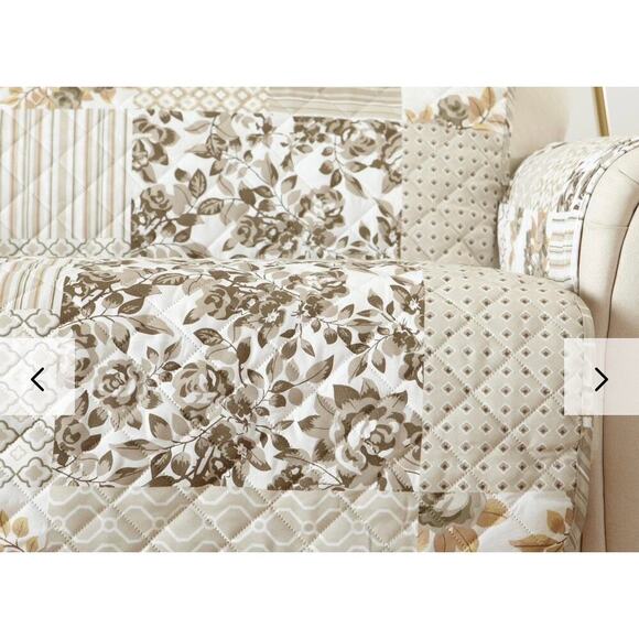 Set of 2 Chair Covers Reversible Furniture Protector - Langdon Collection Chair - Picture 4 of 6